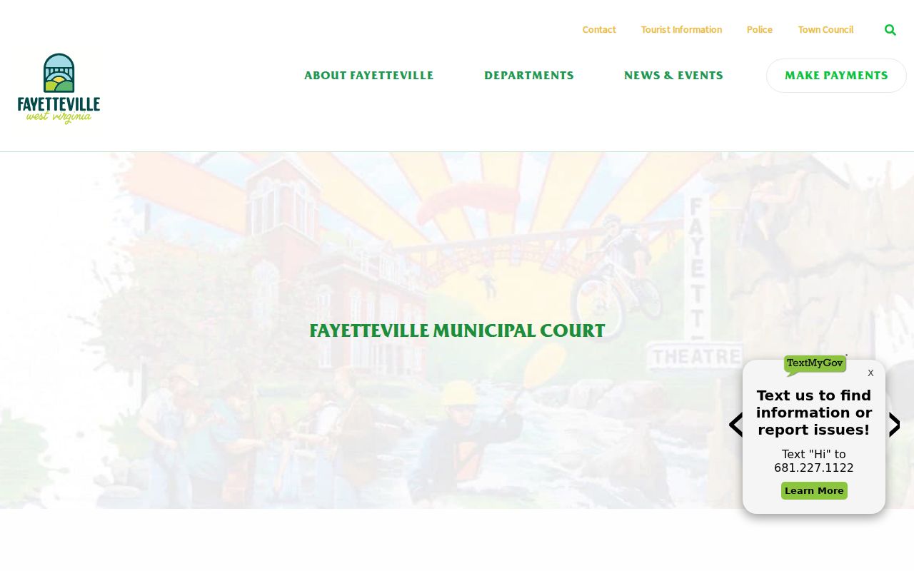 Fayetteville Municipal Court citation dispute and court-date instructions