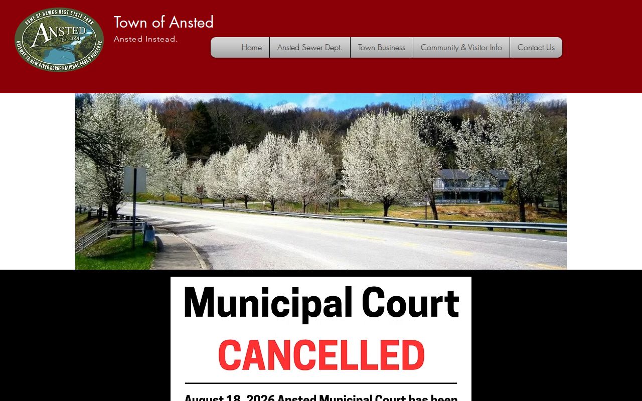Ansted Municipal Court date and citation instructions in Fayette County